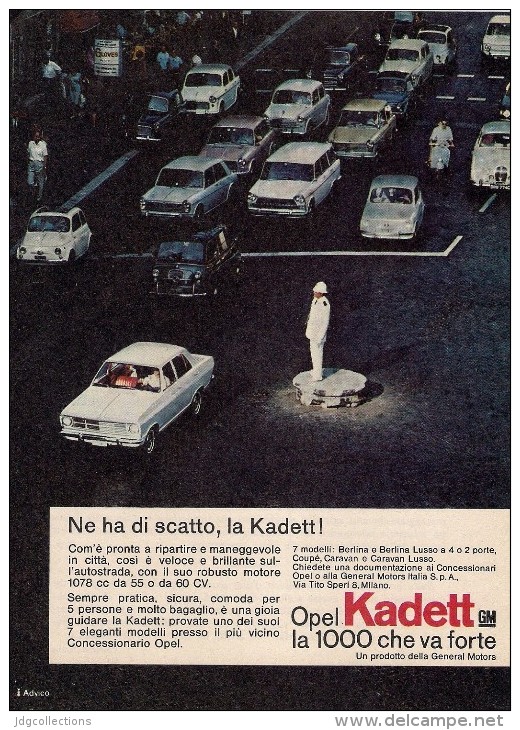 # OPEL KADETT 1000 1960s Italy Car Advert Pub Pubblicità Reklame Auto Voiture Coche Carro - KFZ