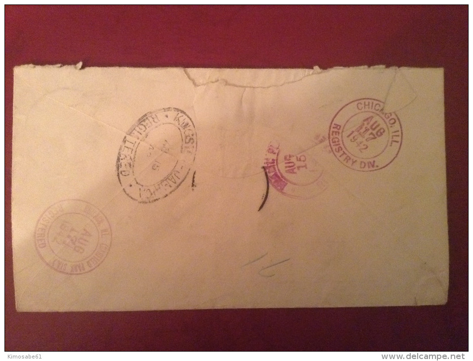 Jamaica, 1942 Registerd Airmail Cover To Chicago, USA - Jamaica (...-1961)