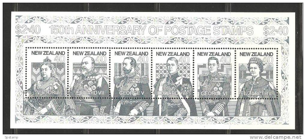 New Zealand 1990 Postage Stamp Anniversary Royalty Strip Of 5 MNH - Other & Unclassified