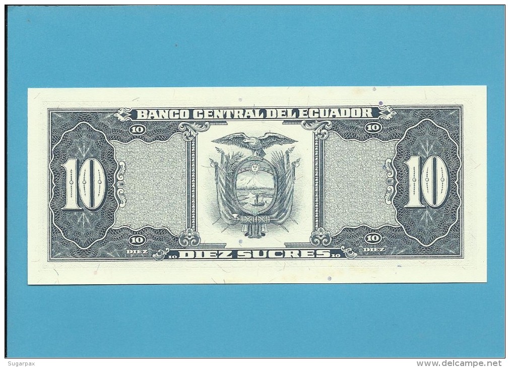 ECUADOR - 10 SUCRES - 22.11.1988 - Pick 121 - Série LP - UNC. - Equateur