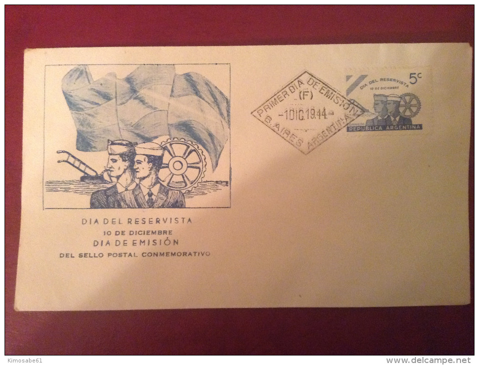 Argentina, 1944 FDC - Day Of Reservists - FDC