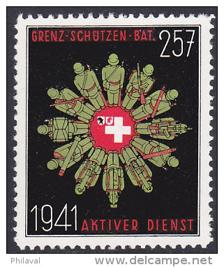 Timbre Militaire Suisse - Timbre Du Soldat - Labels