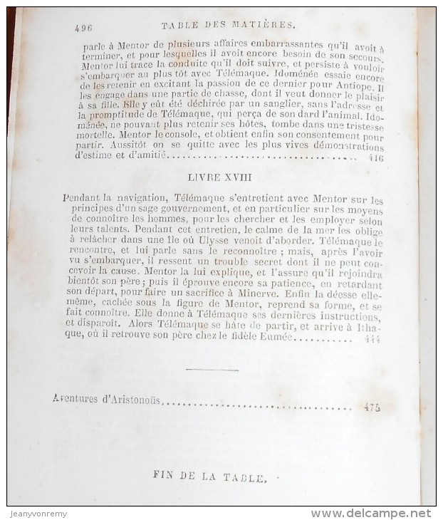 Les Aventures de Télémaque suivies des Aventures d'Aristonoüs. Par Fénelon. 1872.