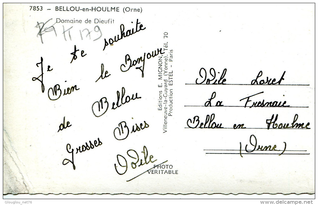 61-BELLOU EN HOULME...DOMAINE DE DIEUFIT.......CPSM PETIT FORMAT - Other & Unclassified