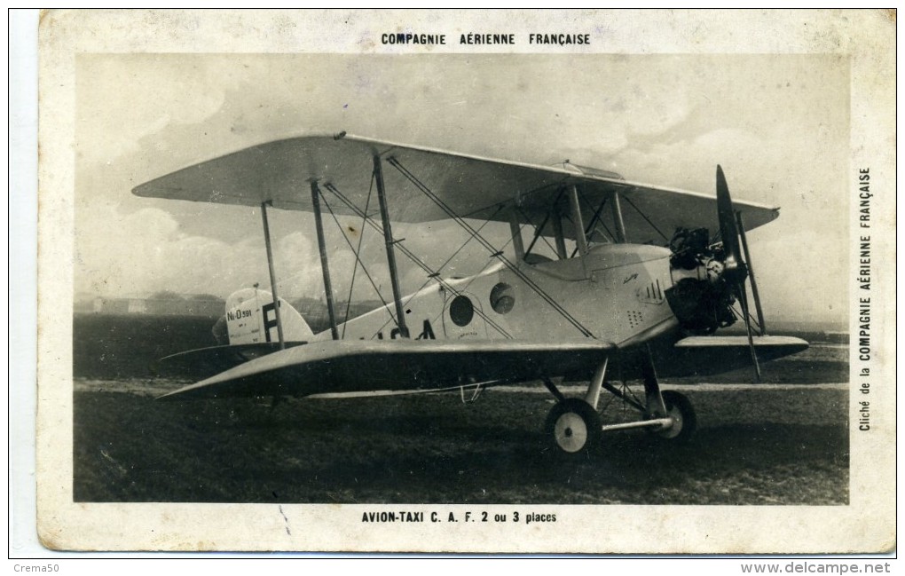 Cie Aérienne Française - AVION TAXI C A F 2 Ou 3 Places - 1946-....: Moderne