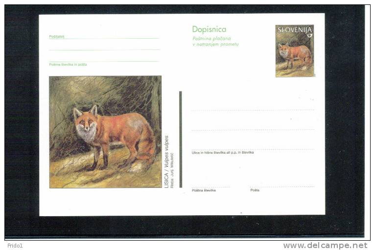 Slowenien / Slovenia Fuchs / Fox Ganzsache / Postcard - Gibier