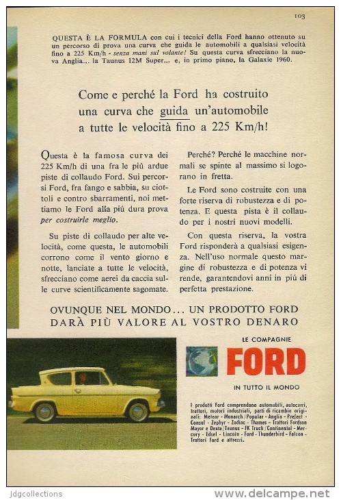 # FORD ANGLIA 1960s Car Italy Advert Pub Pubblicità Reklame Auto Voiture Coche Carro - Cars