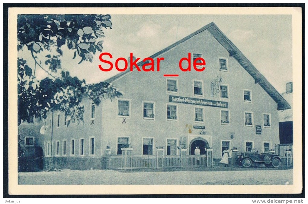 AK Bodenmais 1934, Gasthof Metzgerei Hofwirt, Bayerischer Wald, Niederbayern, Bayern, Oldtimer Auto - Bodenmais