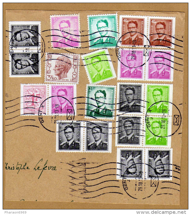 Bout D'enveloppe Cover Roi Baudouin Type Marchand Lunettes Gent X - 1953-1972 Lunettes