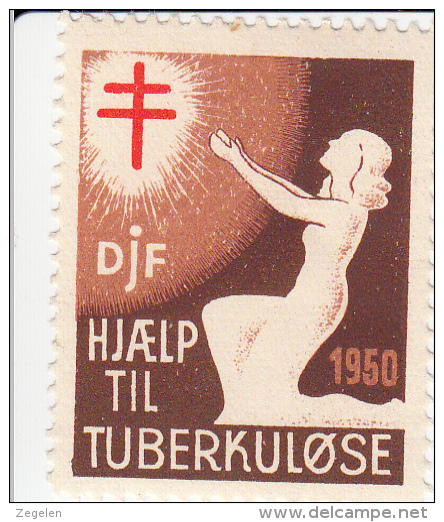 Denemarken Kerstvignetten Danmarks Julemaerkesamler Forening 1950 Cat 20.00 DKK** - Local Post Stamps