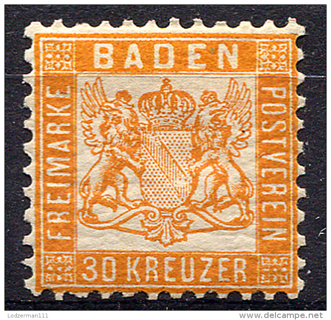 BADEN 1862 Perf.10 - Mi.22 (Yv.21, Sc.25) MH (VF) - Altri & Non Classificati