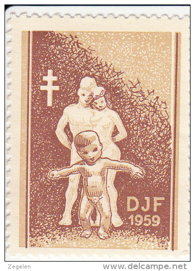 Denemarken Kerstvignetten Danmarks Julemaerkesamler Forening 1958 Cat 15.00 DKK* - Emisiones Locales