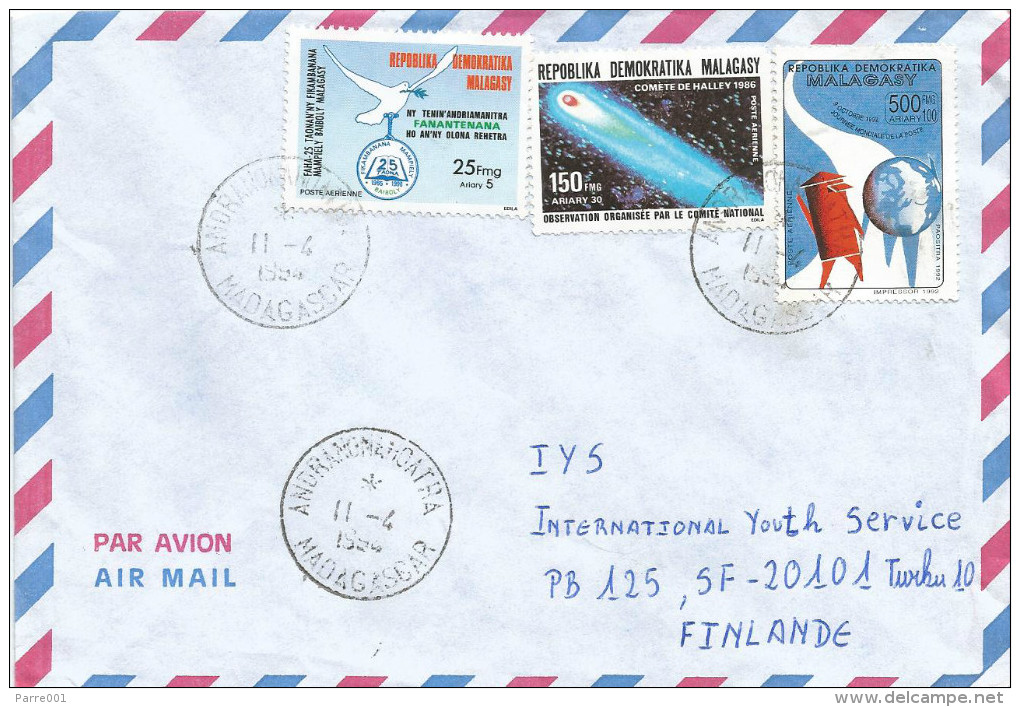 Madagascar 1994 Andranonahoatra Comet Halley 1986 Space Earth Dove Postal Day Cover - Afrique