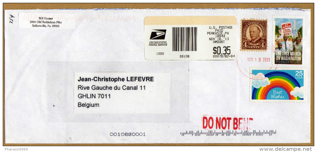 Enveloppe Cover Brief To Ghlin Belgium - Covers & Documents