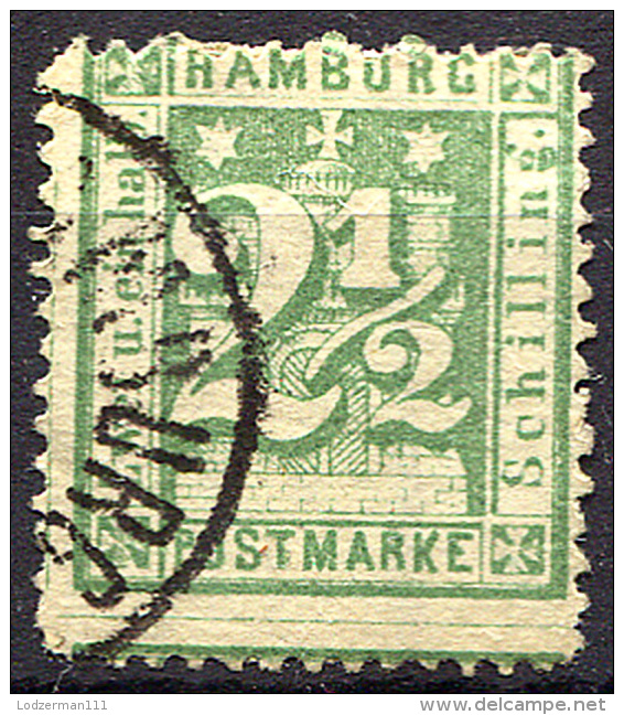 HAMBURG 1865 Wmk Perf.13.5 - Mi.14 (Yv.12, Sc.23a) Used (VF) Signed - Hamburg