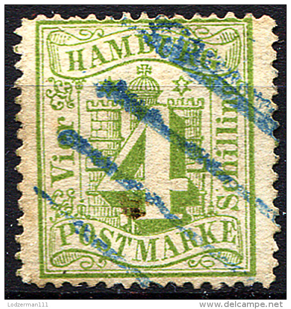 HAMBURG 1864 Wmk Perf.13.5 - Mi.16 (Yv.18, Sc.18) Used (perfect) VF - Hamburg