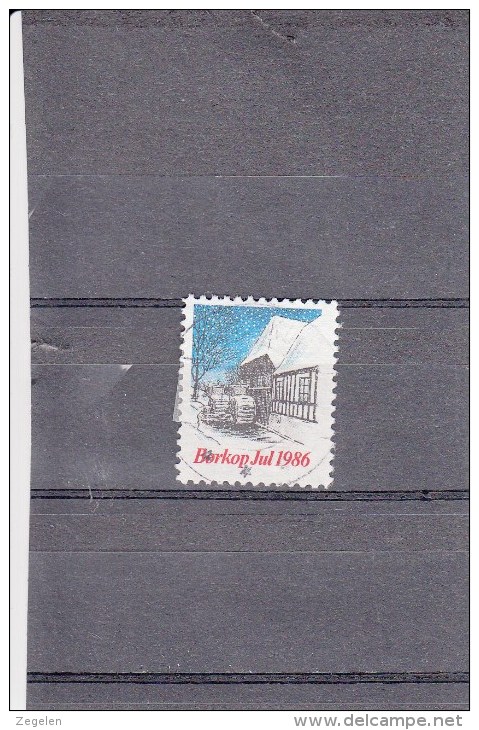 Denemarken Kerstvignetten Borkop Lions Club 1986 4.00 DKK Gestempeld - Local Post Stamps