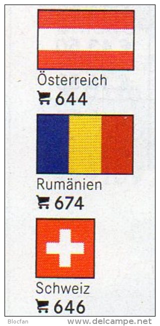 Farbe 3x2 Flaggen-Sticker Variabel 6-Pack 7€ Zur Kennzeichnung Von Alben+Sammlungen Firma LINDNER #600 Flag Of The World - Sleeves