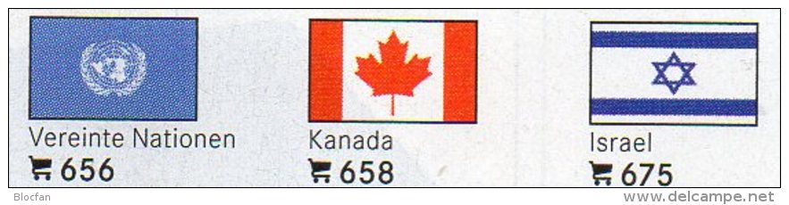 6-Pack Farbe 3x2 Flaggen-Sticker Variabel 7€ Zur Kennzeichnung Von Alben+Sammlungen Firma LINDNER #600 Flag Of The World - Sobres