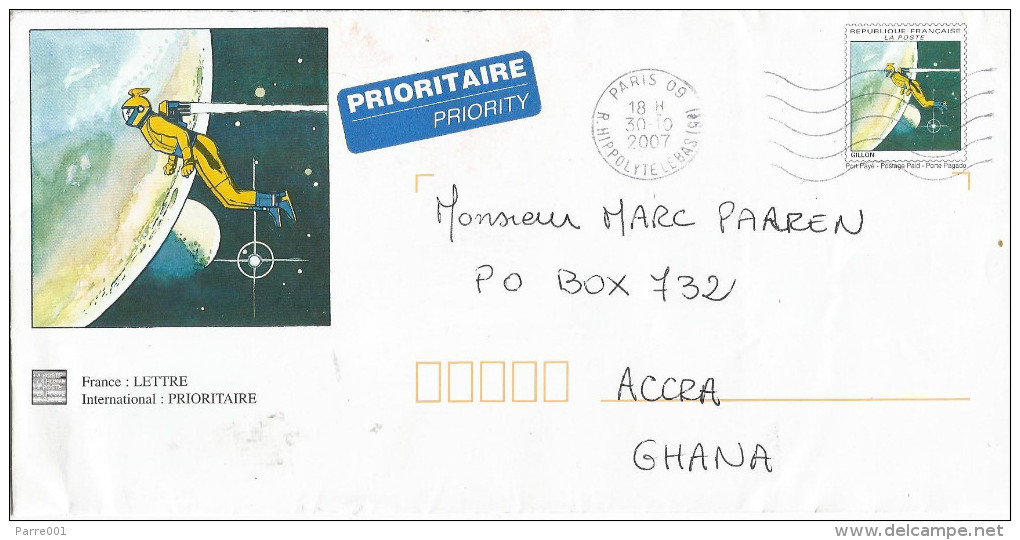 France 2007 Paris 09 Space Earth PAP Postage Paid Cover - Europa