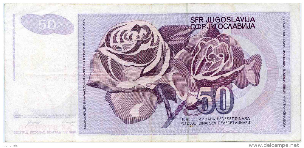 Yougoslavie Yugoslavia 50 Dinara 1 Juin 1990 P104 - Yougoslavie