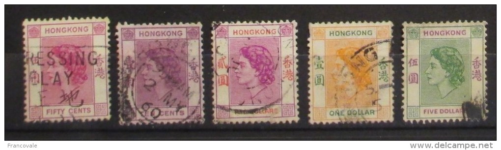 Hong Kong 1954 Elizabeth II 10c 50c 1$ 2$ 5$ - Used Stamps