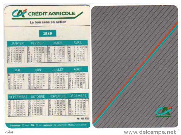 Calendrier Du Credit Agrcole 1989  (63435) - Petit Format : 1981-90