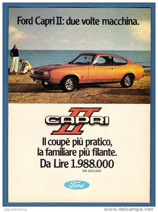 # FORD CAPRI II 1970s Italy Car Advert Pub Pubblicità Reklame Auto Voiture Coche Carro - KFZ