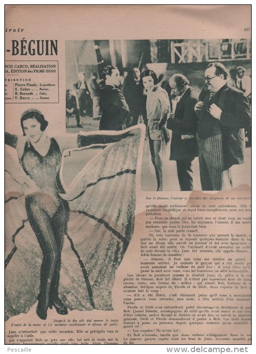 CINE MIROIR 9 10 1931 - PARIS BEGUIN JANE MARNAC JEAN GABIN  - GEORGE BANCROFT - OPERETTE - ANNA MAY WONG - - Cinéma/Télévision