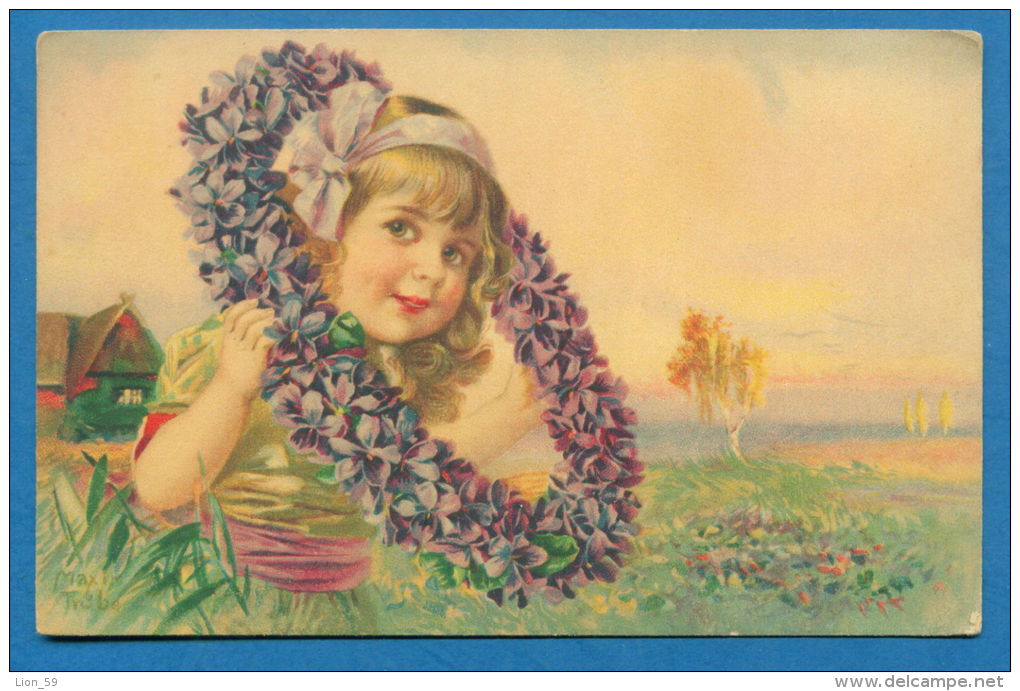 140449 / Artist  Maxim Trübe TRUEBE -  LITTLE GIRL Wreath Of Flowers  - 891 WENAU PASTELL - Trübe, Maxim