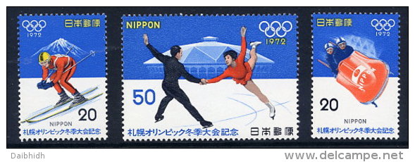JAPAN 1972 Winter Olympic Games, Sapporo, Set Of 3  MNH / **.  Sc. 1103-05 - Ungebraucht