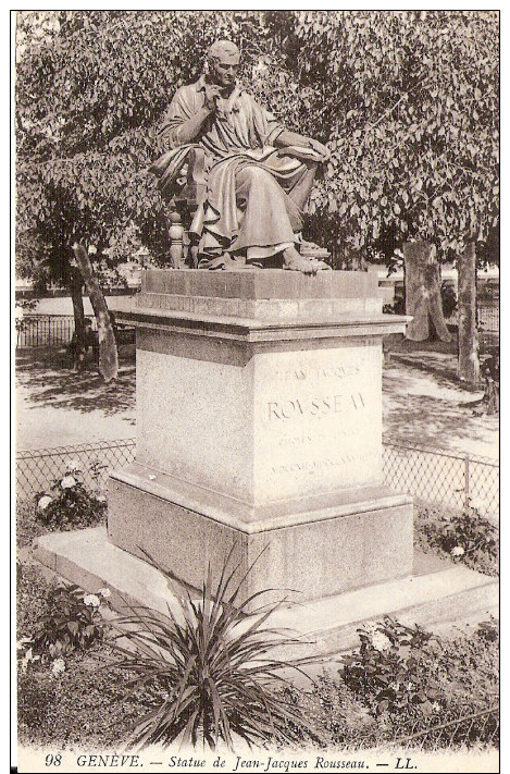 Postkaart Zwitserland A199  Genëve   Statue De Jean-Jacques Rousseau - Genève