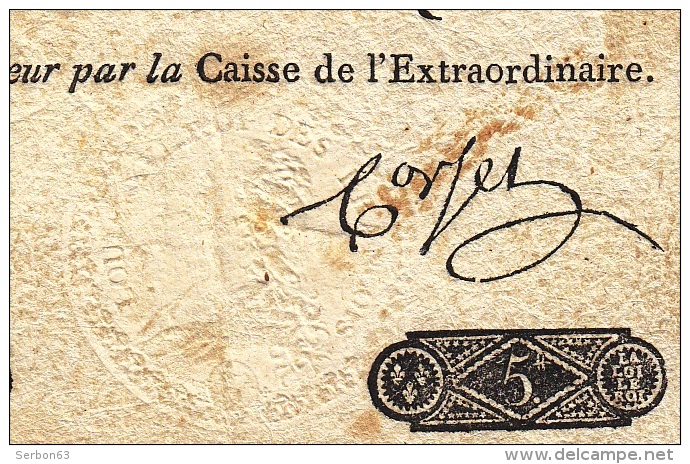 AUTHENTIQUE ASSIGNAT DE 5£ CINQ LIVRES CREE LE 1er NOVEMBRE 1791 LE TIMBRE SEC EST BEAU ET BIEN VISIBLE 99 H - N°33731 - Assignats