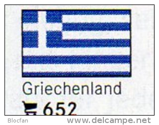 Set 6 Flaggen-Sticker Griechenland In Farbe 7€ Zur Kennzeichnung Von Alben+ Sammlungen Firma LINDNER #652 Flag Of GREECE - Non-classés