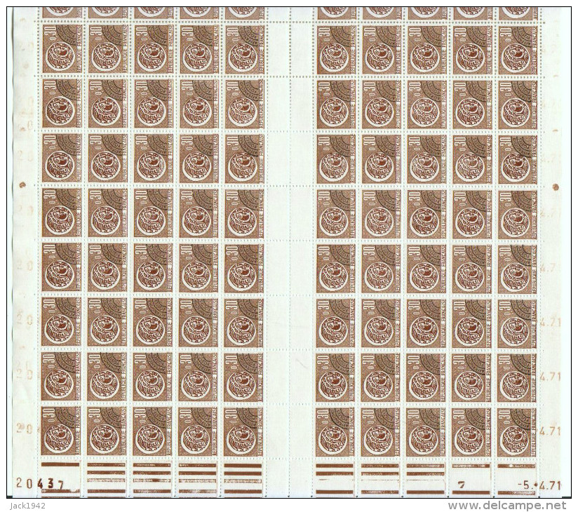 Préoblitéré N°131 - 0,30 Monnaie Gauloise Feuille De 100 Timbres - Coin Daté 04.71 - 1964-1988