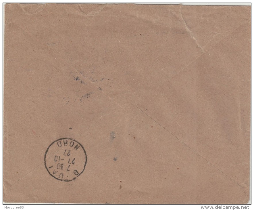 SUEDE SVERIGE COVER EXPRESS REC STOCKHOLM 24/10/27 FRANCE DOUAI YT 123+PAIRE 140 - 1920-1936 Coil Stamps I