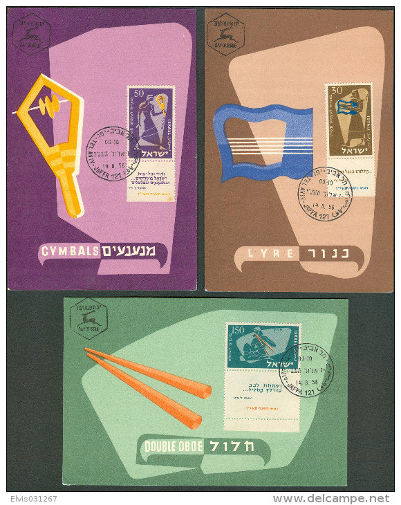 Israel MC - 1956, Michel/Philex No. : 135-137, - MNH - *** - Maximum Card - Tarjetas – Máxima