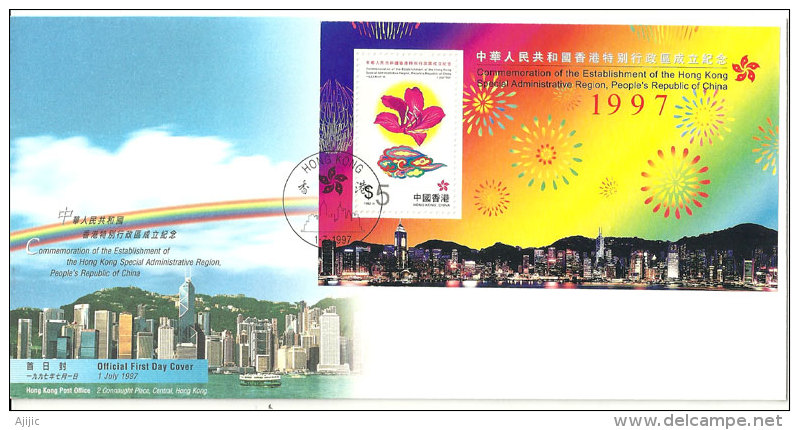 Hong-Kong. Premier Jour De L´Administration Autonome Sur Le Territoire.1 Juillet 1997.(Hong-Kong Special Administration) - FDC