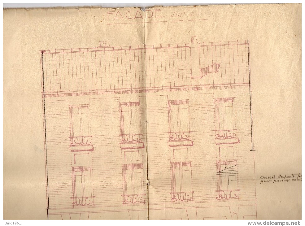 VP959 - LES LILAS -  Grand Plan ( 70 X 60 ) Propriété De Mr MELLIER / Architecte E. LEFEVRE  BAGNOLET - Architettura