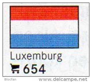 Set 6 Flaggen-Sticker Luxemburg In Farbe 7€ Zur Kennzeichnung Von Alben+Sammlungen Firma LINDNER #654 Flag Of Luxembourg - Zubehör