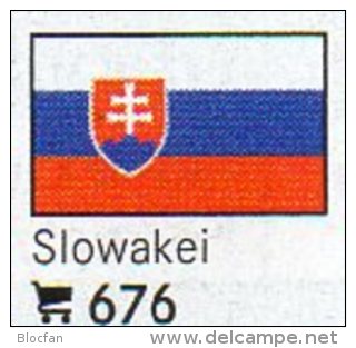 Pack 6 Flaggen-Sticker Slowakei In Farbe 7€ Zur Kennzeichnung Von Alben+ Sammlungen Firma LINDNER #676 Flag Of SLOVENSKO - Toebehoren