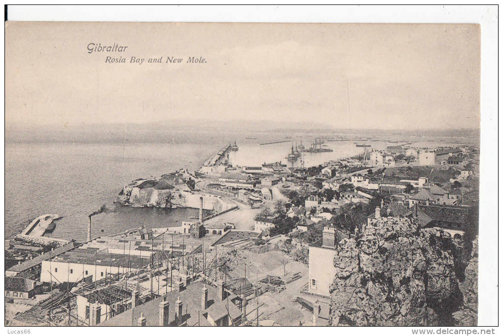 C1900 GIBRALTAR ROSIA BAY AND NEW MOLE - Gibraltar