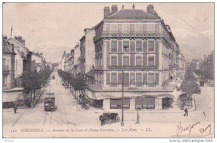 CPA Grenoble - Avenue  De La Gare Et Alsace-Lorraine - Les Alpes - 1904 (0009) - Grenoble