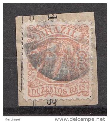 Brazil Brasil Mi# A52 Used 200R Dom Pedro 1882 On Fragment - Oblitérés