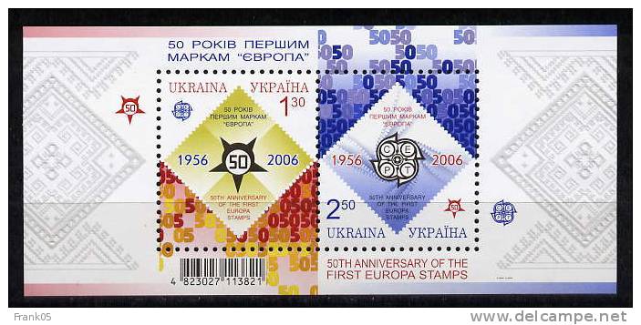 Ukraine 50th Anniversary Of The First Europe Stamp Block / Souvenir Sheet ** - 2006