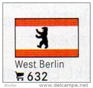 Set 6 Flaggen-Sticker Berlin In Farbe 7€ Zur Kennzeichnung An Alben/Sammlung LINDNER #632 In Deutschland Flag Of Germany - Accessories