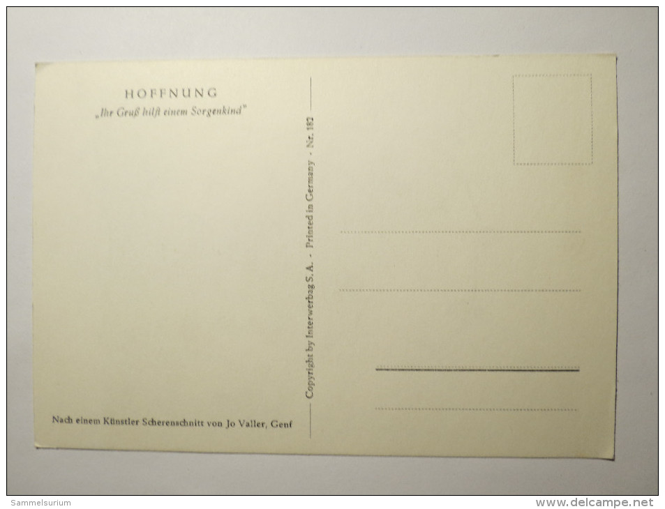 (4/3/1) AK "Hoffnung" Scherenschnitt-Motiv Von Jo Valler - Scherenschnitt - Silhouette