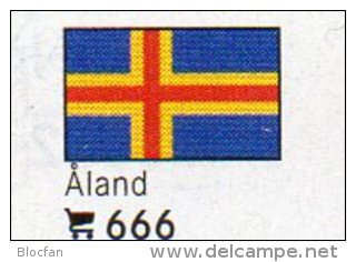 Set 6 Flaggen-Sticker Äland In Farbe 7€ Zur Kennzeichnung Alben+Sammlungen LINDNER #666 In Finnland Flag Of Isle Finland - Zubehör