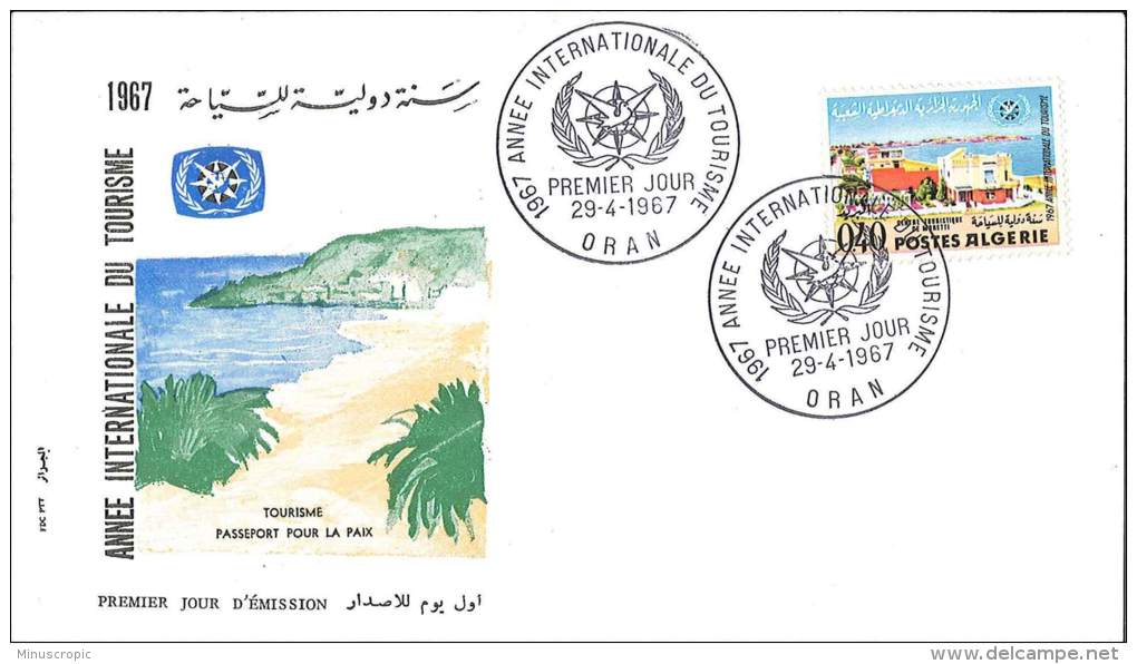 FDC Algérie - Année Internationnale Du Tourisme - Oran - 1967 - Argelia (1962-...)