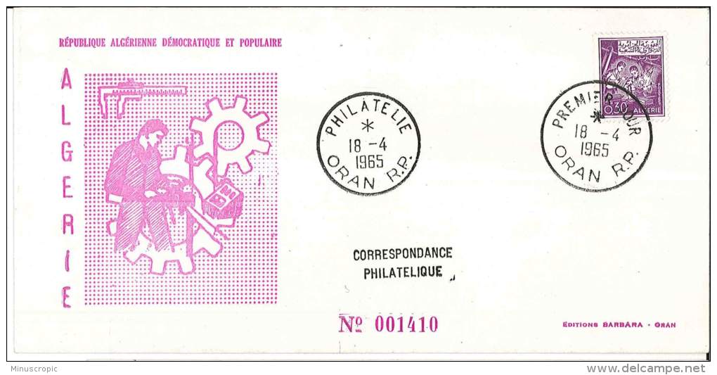 FDC Algérie - République Algérienne Démocratique Et Populaire - Oran - 1965 - Algeria (1962-...)